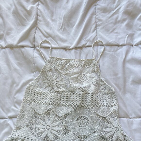 Ecote Urban Outfitters Womens Small White Tank Top Cami Crochet Lace Boho Hippie - Picture 2 of 7